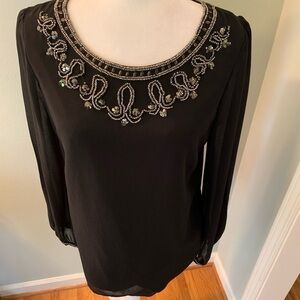 Forever 21 Black embellished blouse, size L